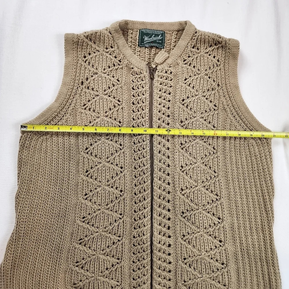 Woolrich Beige Knit Zip Up Vest - Picture 6 of 8